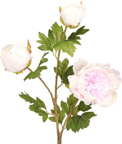 Decoratie Pioenrozen Roze 3 Bloemen Lange Steel L80cm 2st