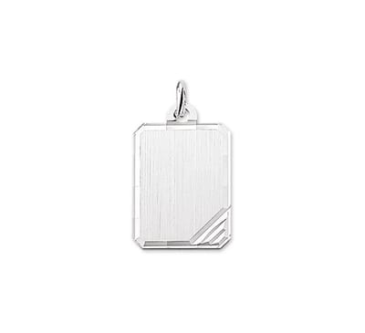 Zilver Gerhodineerde Graveerhanger gediamanteerd 1323338