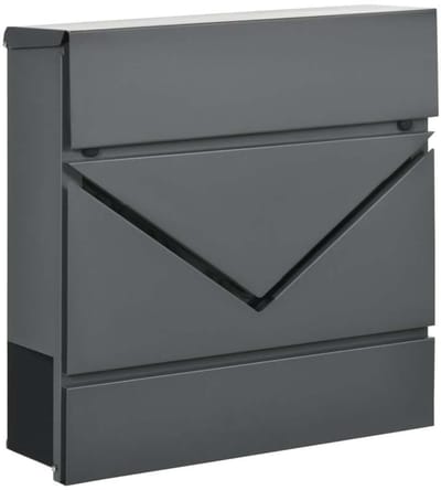 Brievenbus met slot, deksel en krantenvak Regenbestendig ontwerp Met ingebouwd afwateringsgat Eenvoudig te installeren en schoon te maken Modieuze, strakke en moderne stijl Stevig metalen frame Geschikt voor huisingang en portiek 37x37x10cm grijs