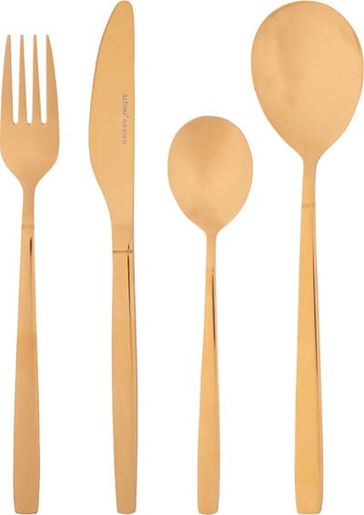 Altom Design Noble Pure Gold 24 Delige Gouden Bestekset - Rvs Luxe Bestek - Gouden Bestek - Tafelbestek - Besteksets - 6 Persoons