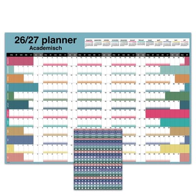 Huurdies Jaarplanner 2027 – Inclusief Planningsstickers & Ophangstickers – 115 g/m² Blueback