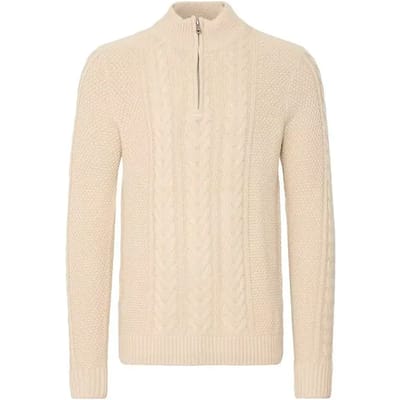 Gebreide pullover met ritssluiting, model 'BASIM'