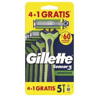 Gillette Scheermesjes Sensor 3 Sensitive Comfortgel - 5 wegwerpmesjes