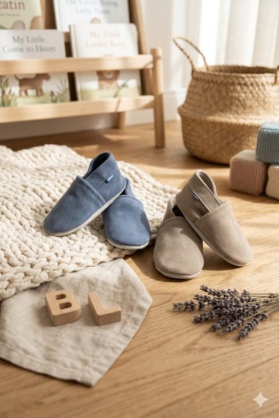 Stabifoot Babyslofjes – Zacht Leer – Cadeaudoos - Linnen zakje - Barefoot - IRIS 3 - 6