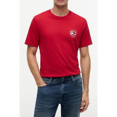 Tommy Hilfiger Rwb Box Flag Regular Tee Medium Red Größe: M | Basic T-Shirts Outlet | Herren | Rot