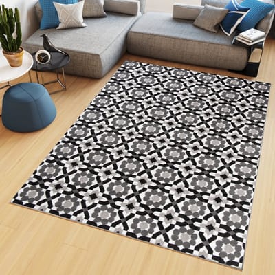 Tapiso Maya Vloerkleed Grijs Slaapkamer Gebloemd Tapijten Maat- 140x200