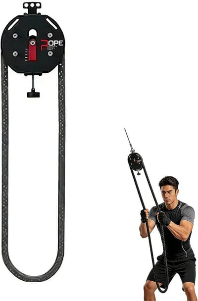Thuis Trainingsapparaat - Weerstandstrainer Katrolsysteem - Krachtopbouw Bovenlichaam - Instelbare Weerstand - 10x10x1 cm