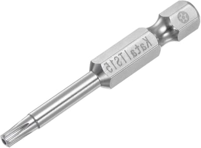 Torx Bits T15 met 1/4 Inch Hex Shank, 2 Inch Lengte, S2 Staal, 5-Punt Ster Schroevendraaier voor Elektrisch Gereedschap, 1 Stuk