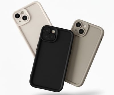 Zwart beige bruin telefoon hoesje – backcover – geschikt voor iPhone 15 – zachte matte uitstraling – camera bescherming – set van 3 stuks