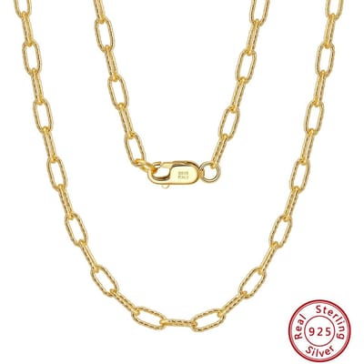 Sieraden S925 Sterling Zilveren Ketting Draadketting Sleutelbeenketting 55cm beige