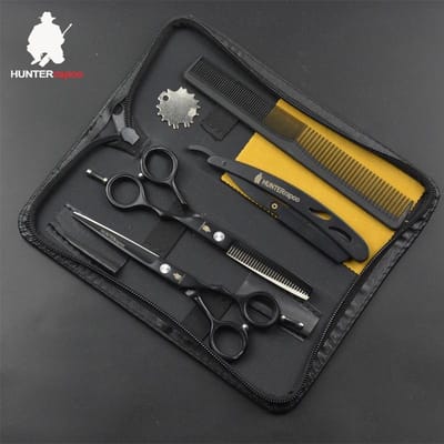 Kappersschaar 6 inch Hoogwaardige Kwaliteit Stainless Steel + Missan Kam Set  – Schaar Kapper – Uitdunschaar / Effileerschaar / Kapperschaar – Met Kam & Mes