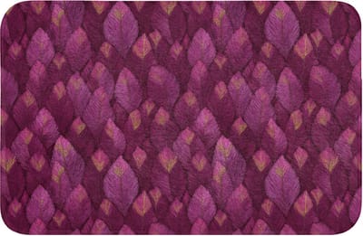 WC mat 60x40 cm - Antislip - Bladeren - Patroon - Burgundy - Toiletmat - Vloermat - Douchemat - Toilet tapijt - Toiletmatten