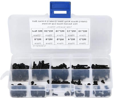 300 Stuks Hexagon Socket Schroeven en Moeren Set 3-20mm 12.9 Grade Zwart Legeringsstaal, Roestvrij en Duurzaam voor Diverse Toepassingen