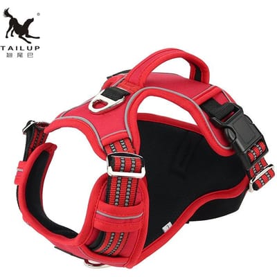 TAILUP 1000D Oxford Doek Reflecterend Huisdier Hond Tuig Service Hond Vest met Verticale Handgreep Verstelbare Hondenhalsband Voor Middelgrote Honden M