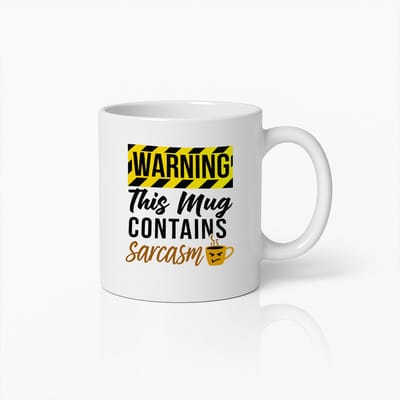 Waarschuwing Sarcasme Koffiemok 330ml – Grappig Sarcastisch Cadeau Voor Koffieliefhebbers – Unieke Sarcasme Mok