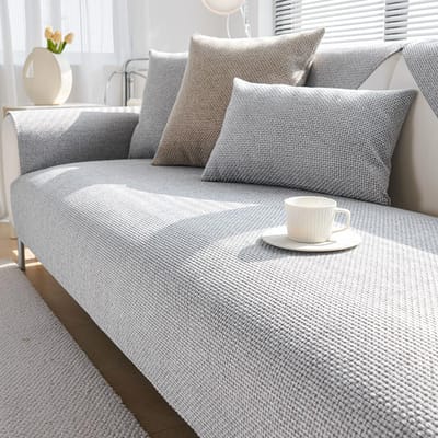1PC Nordic Katoen Linnen Bankhoes Effen Kleur Antislip Bankkussen Alle Seizoenen Universeel L Bank Slipcover voor Woonkamer 70x90cm 1pc
