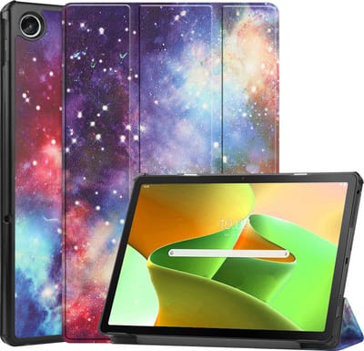 Hoesje - Geschikt voor Lenovo Tab M10 Plus (3e / 3rd Generatie) - Dun & Stevig - Trifold Bookcase - Hard Cover - Hardcover Book Case - Tablet Hoes - Galaxy