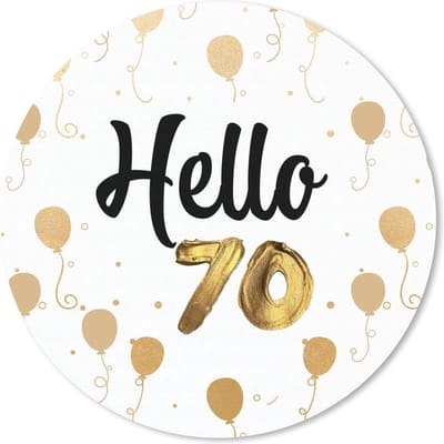 Muismat rond 20x20 cm - Mousepad Jubileum - 70 Jaar - Ballon - Ronde muismatten