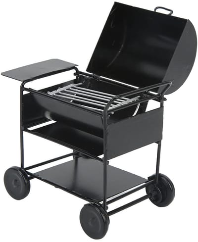 1/12 Poppenhuis Miniatuur BBQ Grill, Hoge Sterkte Ijzer Mini BBQ Grill Oven Model RC Auto Decoratie BBQ Kar Model: