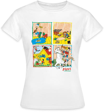 Pippi Langkous En Je Vrienden Tegels T-Shirt Dames