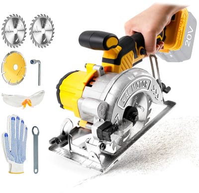 Allecto - Accu Cirkelzaag - 6200RPM - Draagbaar en Lichtgewicht - 125 mm Blades - Voor Hout en Plastic - Geschikt voor Dewalt Batterij - 1000 Watt