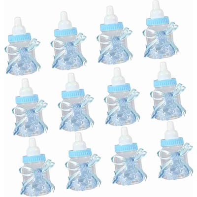 12 Stuks Snoep Chocolade Flessen Doos Voor Meisje Jongen Baby Shower Feestbedankjes Cadeaus Decoraties Blue