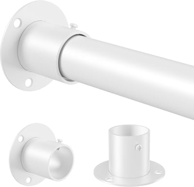 Cosensi - Kledingrek - Uitschuifbaar - Robuuste constructie - Wit - Wandgemonteerd - Ideaal voor kasten - 25 mm