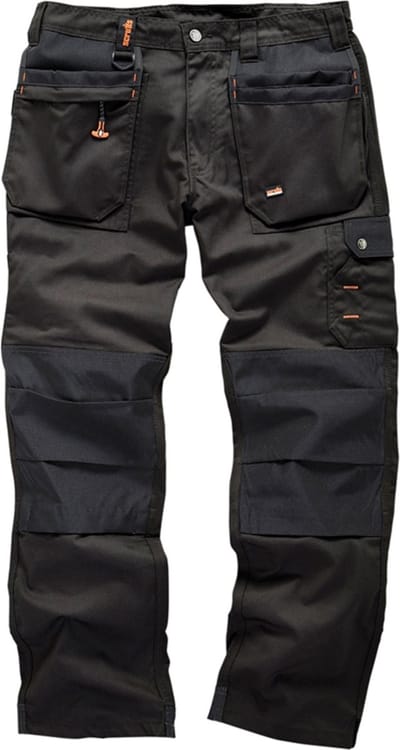 Scruffs Werkbroek - polyester-katoen keperstof 250 g/m2 - holster- en cargozakken, kniezakken - maat 44 R - zwart - bouw