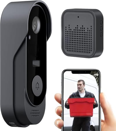 Draadloze Deurbelcamera - Video Deurbel - Huisbeveiliging - Bewegingsdetectie - 164 cm - Zwart