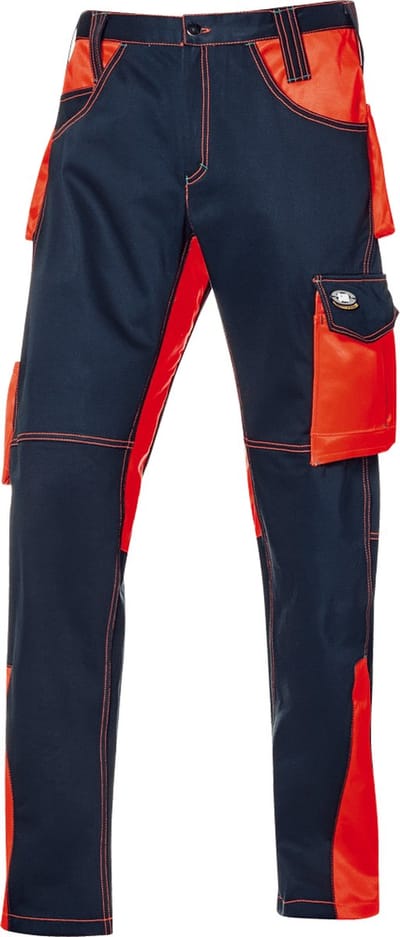 SIR SAFETY FUSION FUSTIAN Werkbroek HEREN Veiligheidsbroek Blauw Oranje - Met Hamerlus - Met D ring - Met Kniezak