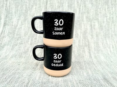 Mokken set - 30 jaar getrouwd - 30 jaar getrouwd cadeautje - 30 jaar huwelijk - 30 jaar getrouwd versiering - Parel huwelijk - 30 jaar jubileum - 30 jaar huwelijkscadeau - Trouwdag - Trouwdag cadeau - Trouwdag jubileum - Jubileum huwelijk