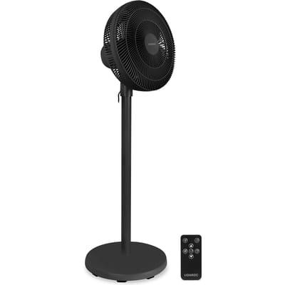 VONROC Vloerventilator Met Afstandsbediening – In 3 Hoogtes Verstelbaar Met 7 Ventilatorbladen En Timer – Voor Slaapkamer En Woonkamer – Zwart Kunststof – 110 cm