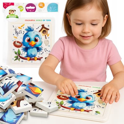 Houten Puzzel Vrolijke Vogel - 25 Stukjes Educatief Speelgoed