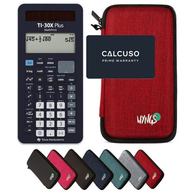 TI-30X Plus MathPrint incl. WYNGS Beschermhoes Rood - Wetenschappelijke Rekenmachine - Basis Pakket