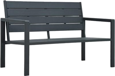 Tuinbank Houtlook HDPE Grijs – Weerbestendige Buitenbank voor Tuin en Terras