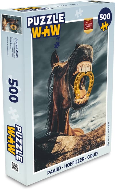 Puzzel Paard - Hoefijzer - Goud - Meisjes - Kinderen - Meiden - Legpuzzel - Puzzel 500 stukjes