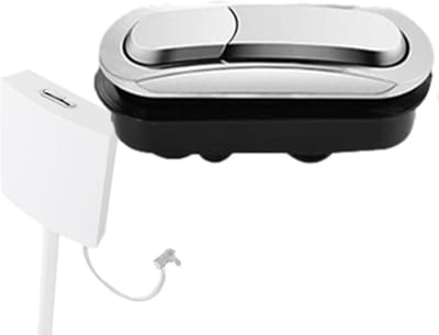 WC Afvoerknop - Dubbele Spoelknop - Water Besparen - Roestvrijstalen Veer - Universele Pasvorm - Zilver