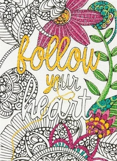 Dimensions borduurpakket follow your heart borduren voorbedrukt 71-06246