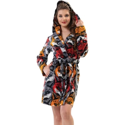 Dames Badjas Fleece Vienetta Gebonden Warm XL black