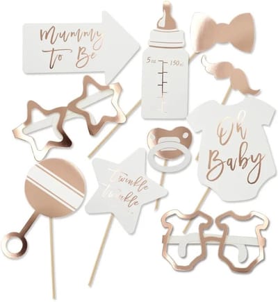 Foto Props Baby Shower Rosé Goud - fotoprops - babyshower - genderreveal - zwanger - geboorte - baby