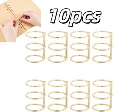 10 stuks gouden bindmiddel - afneembaar drukknoopontwerp - notitieboekringen - foto-organizerringen - 2,5 * 20 * 40 mm - geschikt voor het inbinden van foto's in agenda's, notitieboekjes en andere notitieboeken - goudkleurig