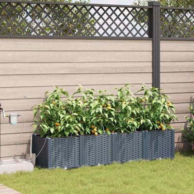 vidaXL - Plantenbak - 4 - st - Lichtgrijs - 160 - x - 40 - x - 37,5 - cm - PP