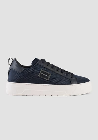 Antony Morato"NEW METAL" NYLON AND LEATHER SNEAKER
