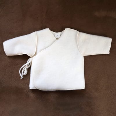 Wollen Baby / Newborn vestje - merinowol fleece - Naturel 56