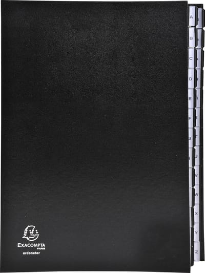 Exacompta Sorteermap Ordonator® 26 indelingen - alfabetische tabs van A-Z - Zwart - 621265E