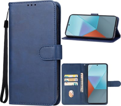 blauw agenda book case hoesje - Xiaomi Redmi 13C / Poco C65