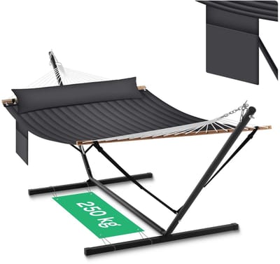 House of Balance Hangmat met Standaard - Hangmat met Spreidstok - Hangmatten - Hangmat 2 Persoons 200x140 cm - Hangmat Standaard