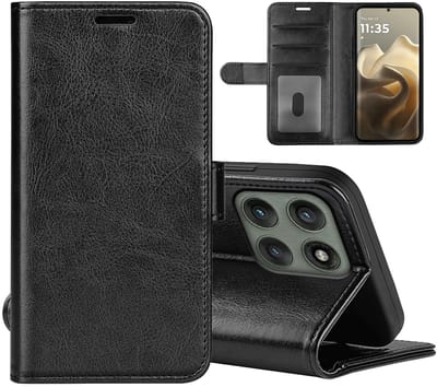 MobyDefend Hoesje - Geschikt voor Motorola Edge 60 Pro - Wallet Book Case (Sluiting Achterkant) - Zwart