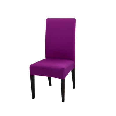 Effen Kleur Elastisch Verstelbare Stoelhoes Spandex Stretch Overtrekken Stoelzittinghoezen Keuken Eetkamer Bruiloft Banket Huis 1pcs Chair Cover purple