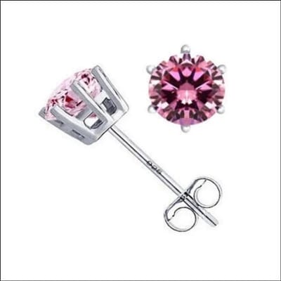 Aramat Jewels | Oorbellen | Zilveren Oorbellen met Zirkonia 6mm | Roze | |6mm | Zilver | Kinderen, Volwassenen | Verkleurd niet